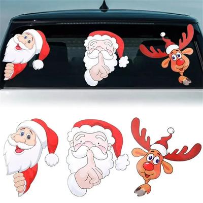 1PC Christmas Car Rear Window Windshield Waving Wipers Self-adhesive Sticker Decal for Christmas Xmas Vehicle Auto Decor
