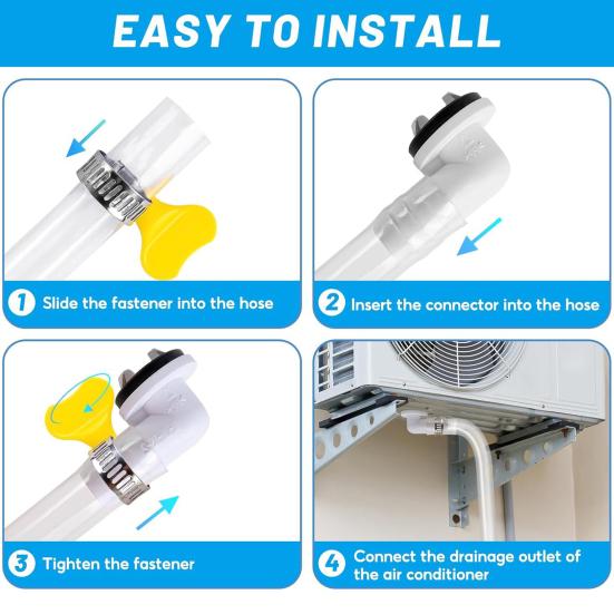 Air Conditioning Drain Pipe Set Leak Resistant Kink-Free Simple Installation Wide Application Universal AC Drain Hose Accessories Kit