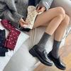 Harajuku Vintage Middle Tube Socks Knitted Snow Boot Socks New Women Socks  Autumn Winter