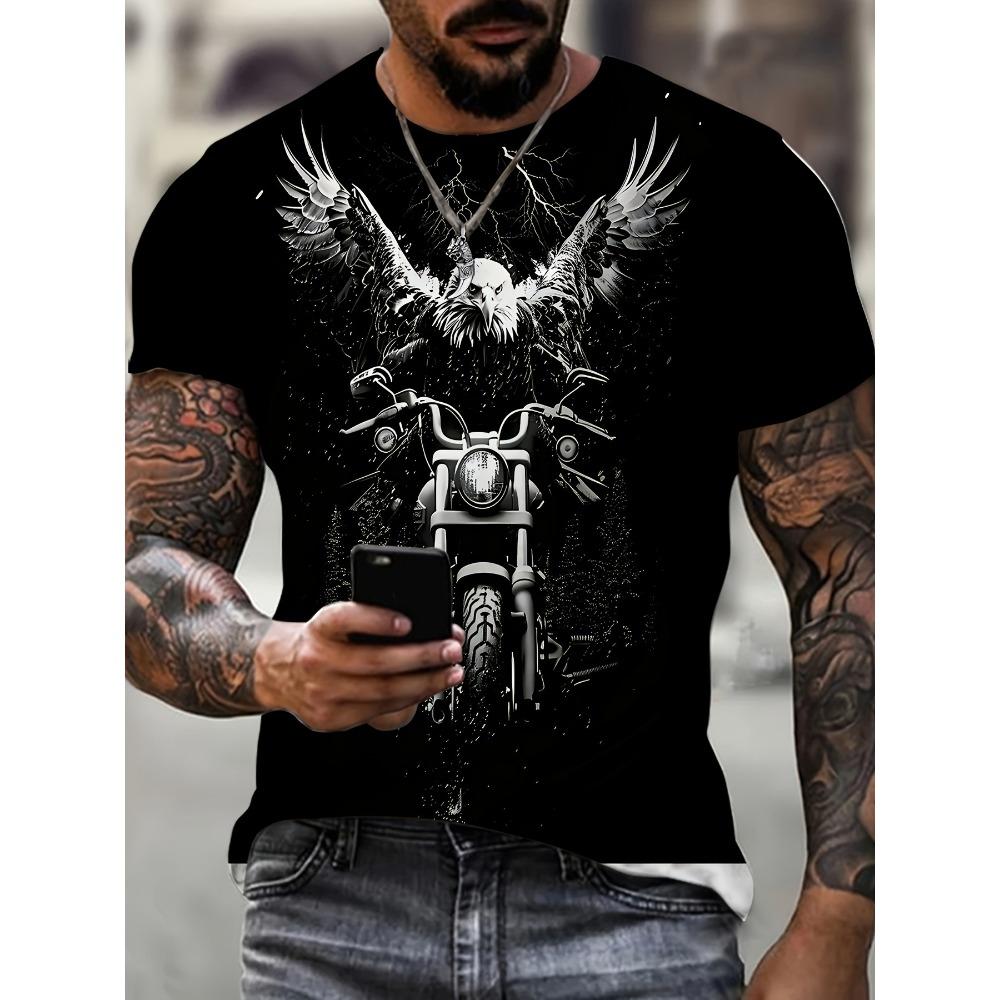Retro and Quirky Series 3D Digital Printed Men's Casual and Fashionable Round Neck Short Sleeved T-shirt