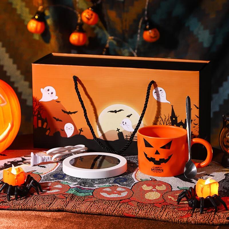 Halloween Pumpkin Devil Glass Mug