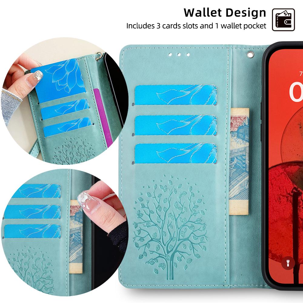 For Infinix Note 40 Pro 5G Case Tree Imprinted Stand Leather Wallet Phone Cover