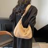 Retro Student Class Versatility New Dumpling Bag Women's Solid Color Light Casual Commuting Personality Pleated Crossbody Bag