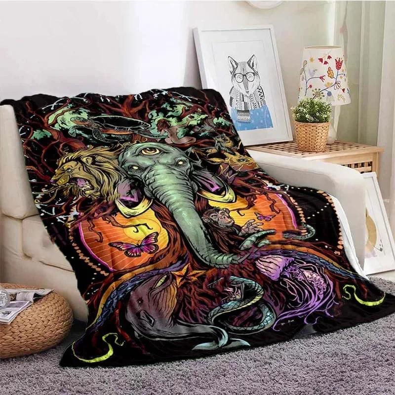 Eule keltisch-wikingerfarbene Decke Lebensbaum wiccanische Flanelldecke weiche warme Decke Sofa Bett Stuhl Dekoration für Familie Camping Geschenke