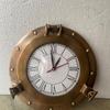 12-Inch Brass Antique Ship Porthole Clock - Nautical Marine Timepiece - Silent Analog Battery Quartz Wall Decor for Home & Office