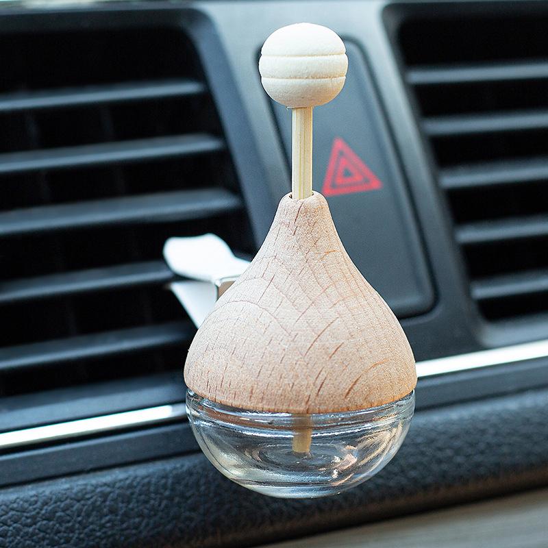 Car Perfume Bottle Perfume Pendant Air Freshener Hanging Glass Bottle Air Outlet Odor Removal Essential Oils Car Empty Bottles