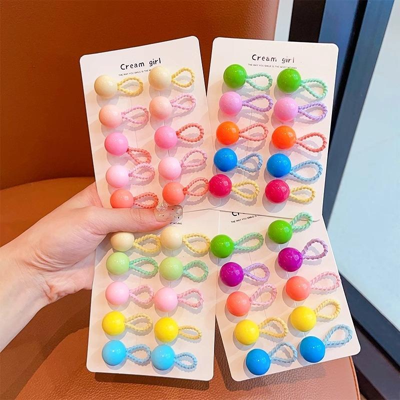 10Pcs/Set Cute Baby Girl Hair Love Bands Cartoon Love Heart Star Hair Ties Toddler Elastic Rubber Band Kids Hair Ropes Headwear