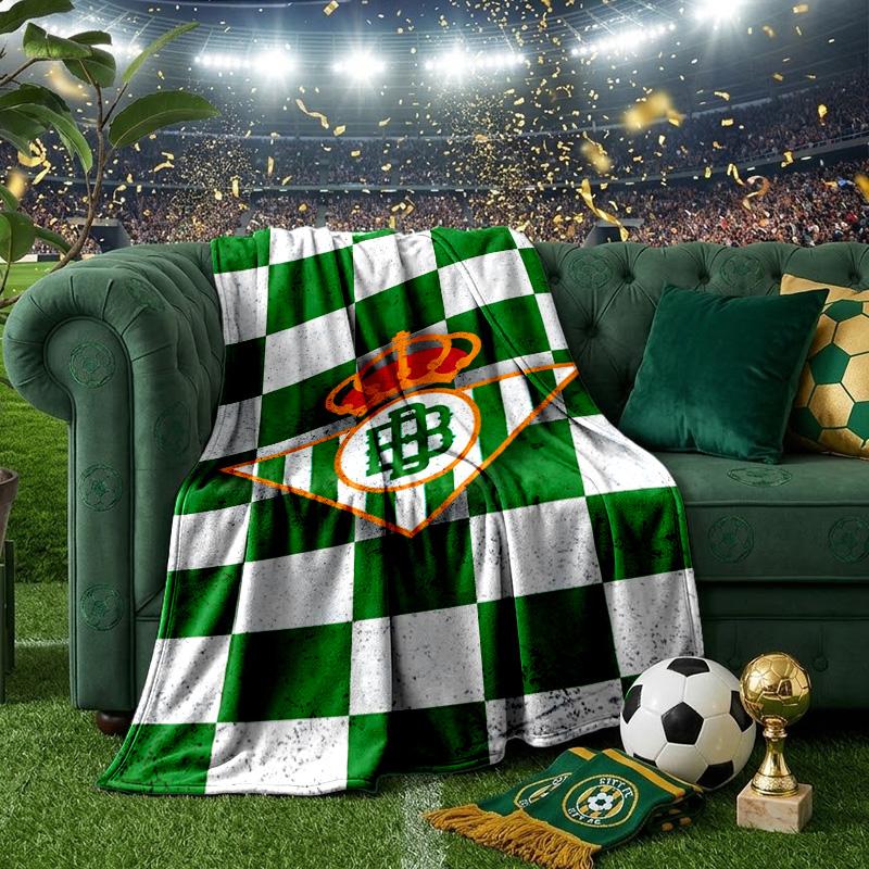 Football Betis Crest Design Blanket Lightweight Ideal Bedding Blanket Perfect for Travel, Camping, Living Rooms, Offices, Sofas, Fan Christmas gift