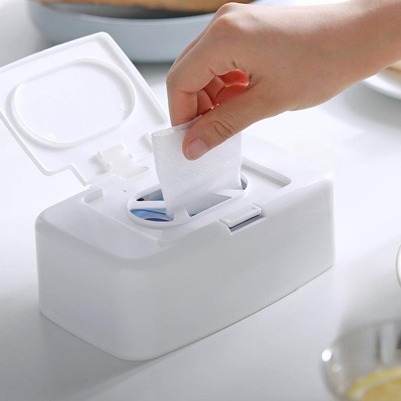 Wet Tissue Box Wet Wipes Dispenser Portable Tissue Box Cotton Swab Storage Box For Car Home Office Desktop Organizer