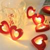 Wooden Fairy Lights Romantic Night Light LED Heart Shaped String Lights  Valentine's Day