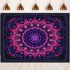 1 sztuka, żywy gobelin Mandala w stylu boho - wzory niebieskie i czerwone, odpowiedni do dekoracji wewnątrz/na zewnątrz