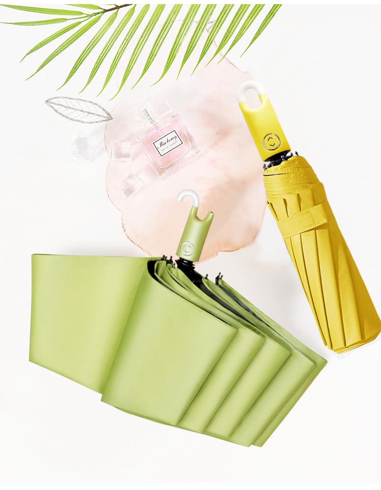Three-Fold Automatic Donut Hook Umbrella: UV Protection, Sunshade & Rain Shield