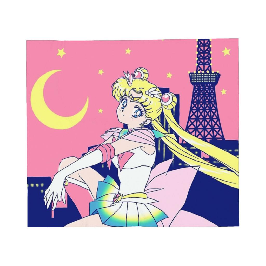 Koce Anime S-Sailor M-Moon Polarowe Na Cały Sezon Wielofunkcyjne Lekkie Cienkie Kocyki na Sofę Sypialnię Poszewki na Kołdrę