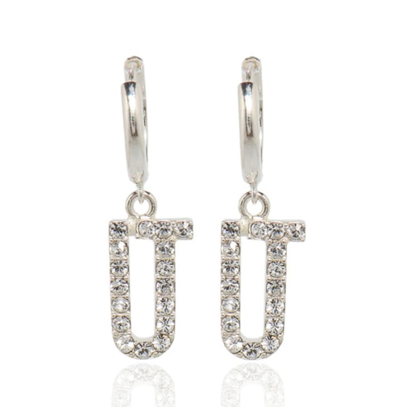 UNI.J [Ie386]Shiny Signature Silver Earring