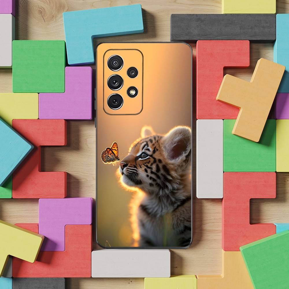 COOL Animal Tiger Phone Case For Samsung S22,S21,S20,S10,S9,S25,S24,S23,Ultra,FE,Plus,Lite,Soft Silicone Black