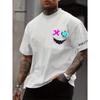 New Summer Men's Fashion T-shirt Personality Simple Pattern Printed Men's T-shirt Top