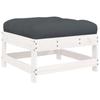 7 Piece Garden Lounge Set with Cushions White Solid Wood