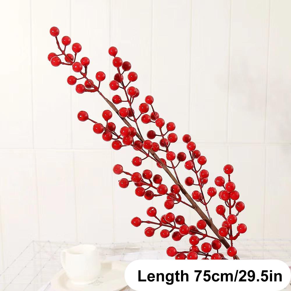 Artificial New Year Red Fruits Branch Christmas Decorations Fake  berries Plastic Plants Home Harvest Festival Christmas Decor