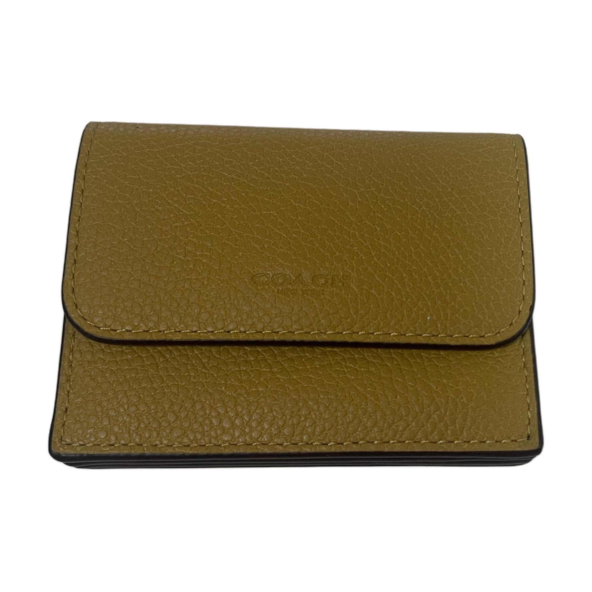 Coach Floral Logo Embossed Snap Closure Leather Card Holder Women accessories Deep-Yellow CD487G-FLX Dark Yellow