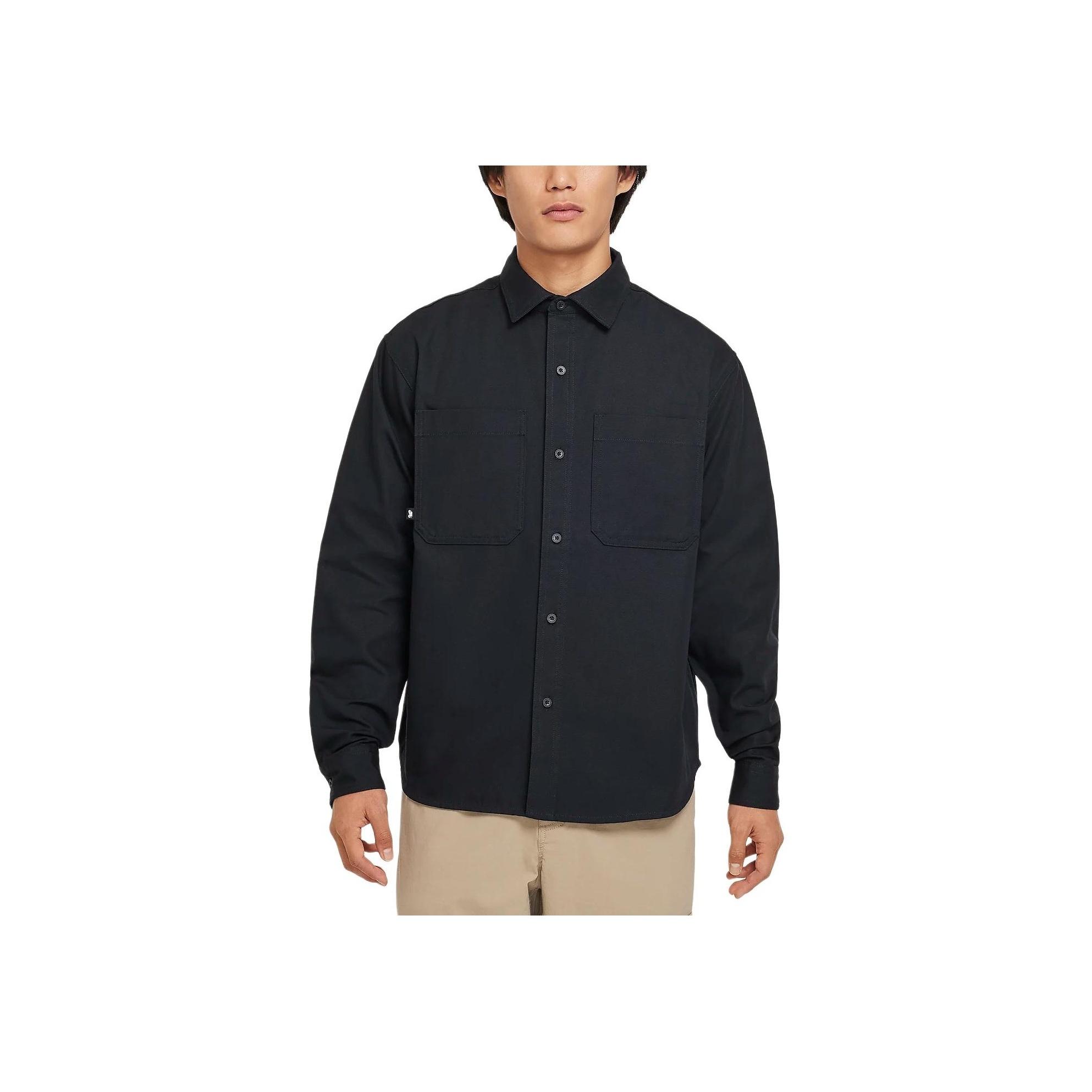 

Nike SB Рубашка-поло однотонная с длинным рукавом и несколькими карманами, унисекс, черная, белая FV7346-010 S