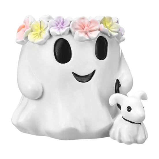Ghost Walking Dog Bucket Candy Bowl Holder Bucket Large Capacity Indoor Outdoor Halloween Planter Pot Decor