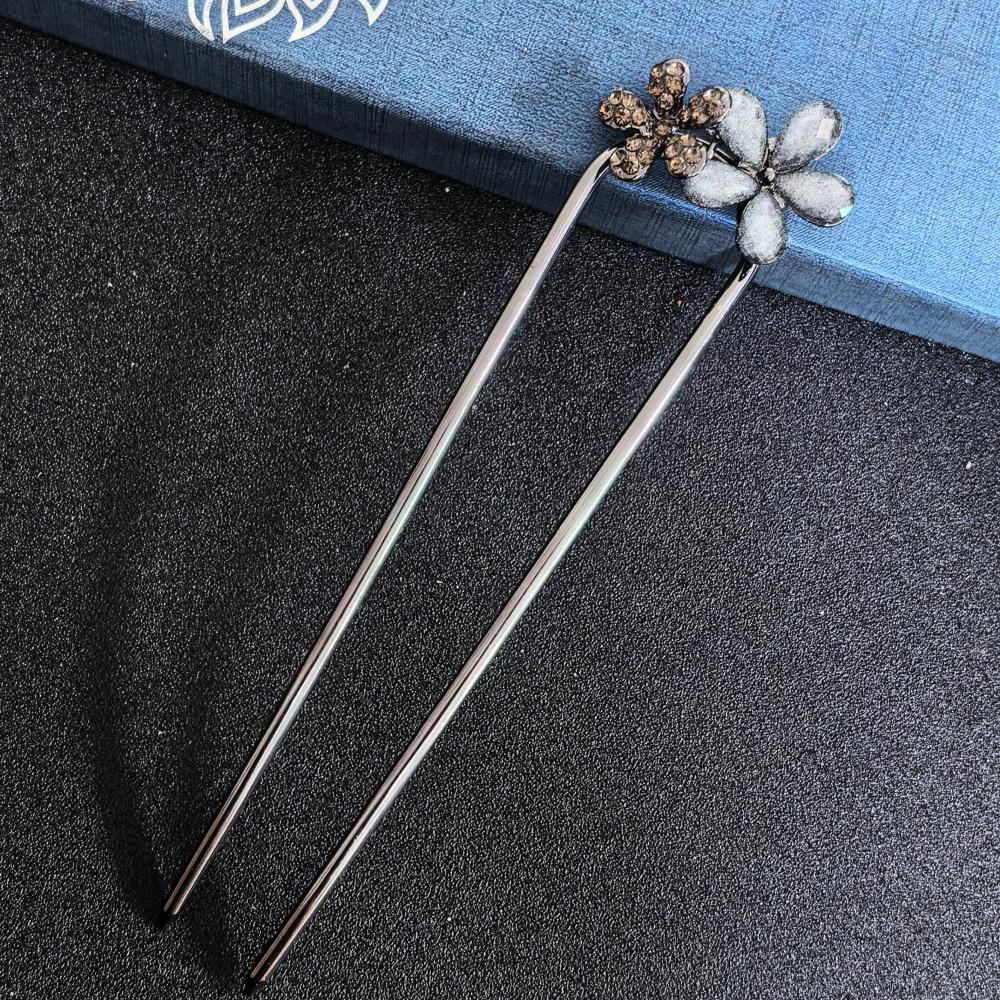 

New Chinese Style Metal Hairpin U Shaped Hair Sticks Fork Pearls Flower Leaf Designs Hairclip Women Hanfu Hair Accessories