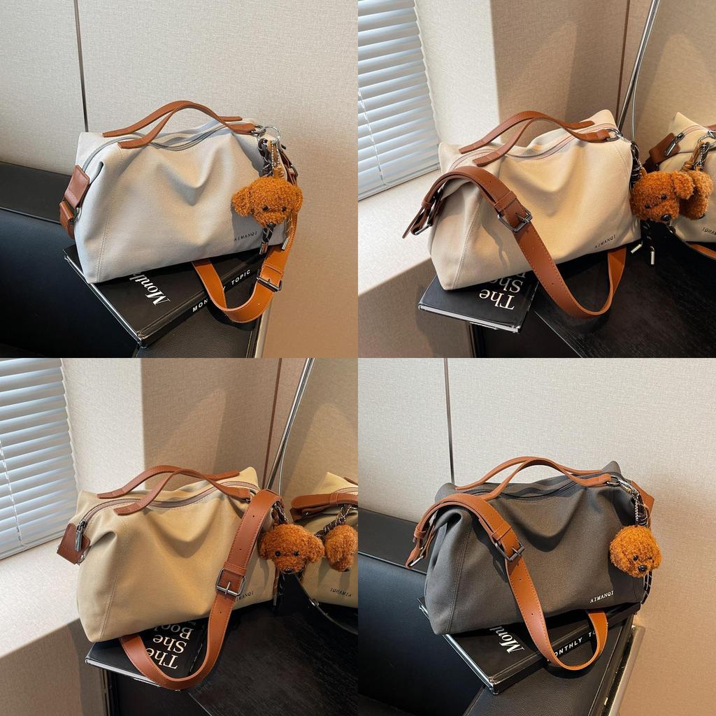 Canvas Shoulder Bag For Women With Large Capacity And Zip Closure For Daily Use