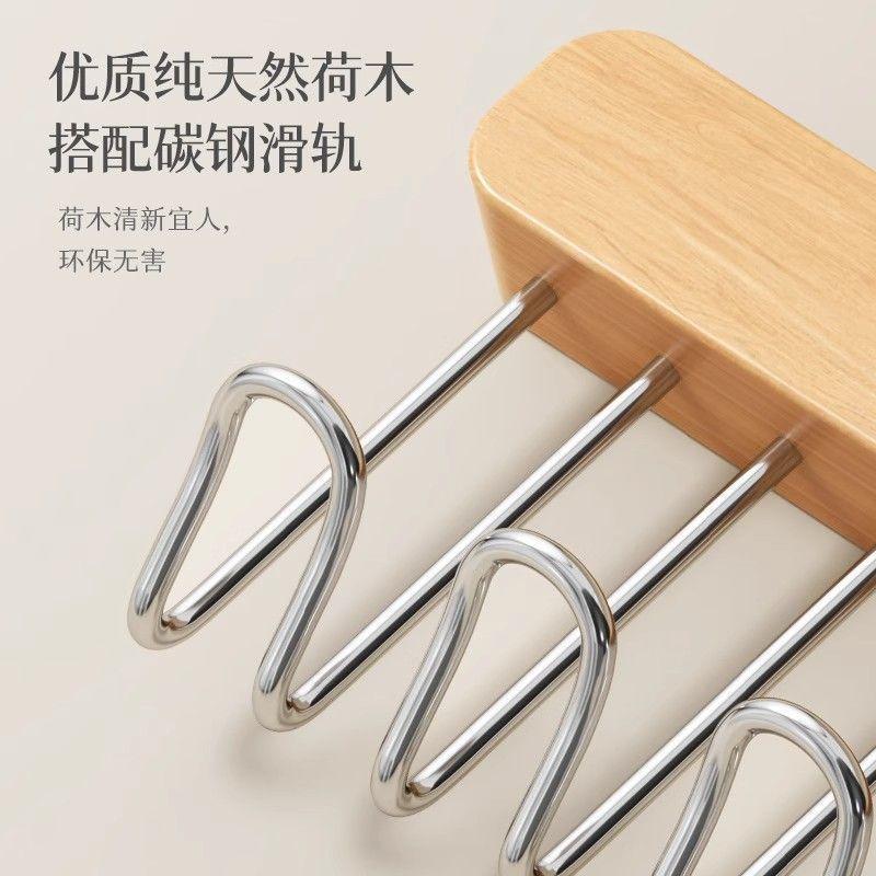 1pc 8/12 Hook Multi Functional Left/Right Pull Sliding Rail Hanger Hook Non Drilling Telescopic Strap Vest Wall Mounted Storage