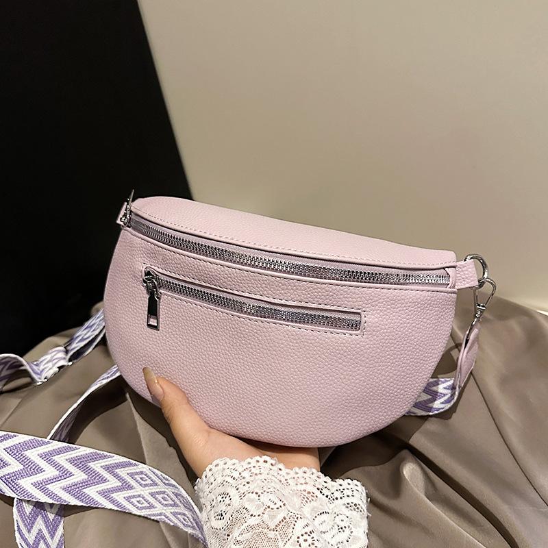 Trendy Fashion Breast Bag Women's New Wide Shoulder Strap Waist Bag Large Capacity Saddle Bag Versatile Messenger Bag