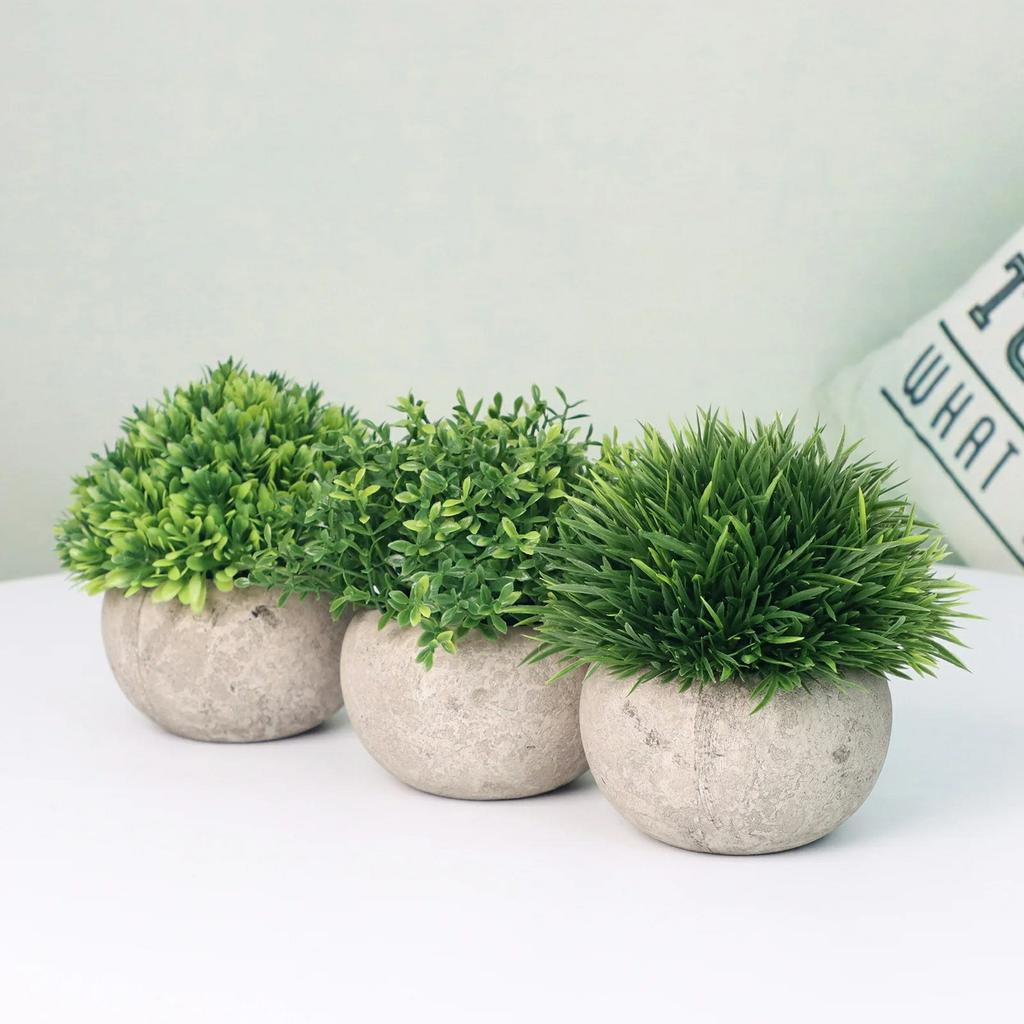 Simulation Plastic Potted Plant Artificial Grass Desktop Decoration for Living Room