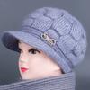 Hat Female Autumn and Winter Rabbit Hair Big Eaves Knitted Hat Old Hat Old Lady Fleece Warm Wool Hat
