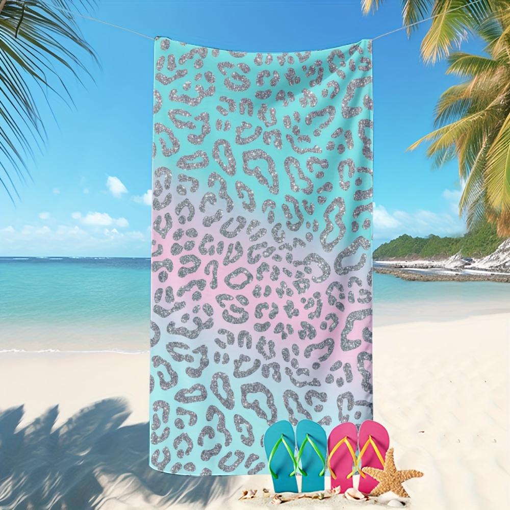 

Oversized Leopard Print Quick-Dry Beach Towel, Soft Microfiber Sandproof for Beach Camping Poolside W40*H60(CM)
