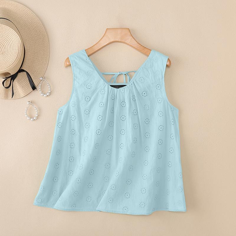 

ZANZEA Женские летние повседневные майки без рукавов с V-образным вырезом 4XL синий