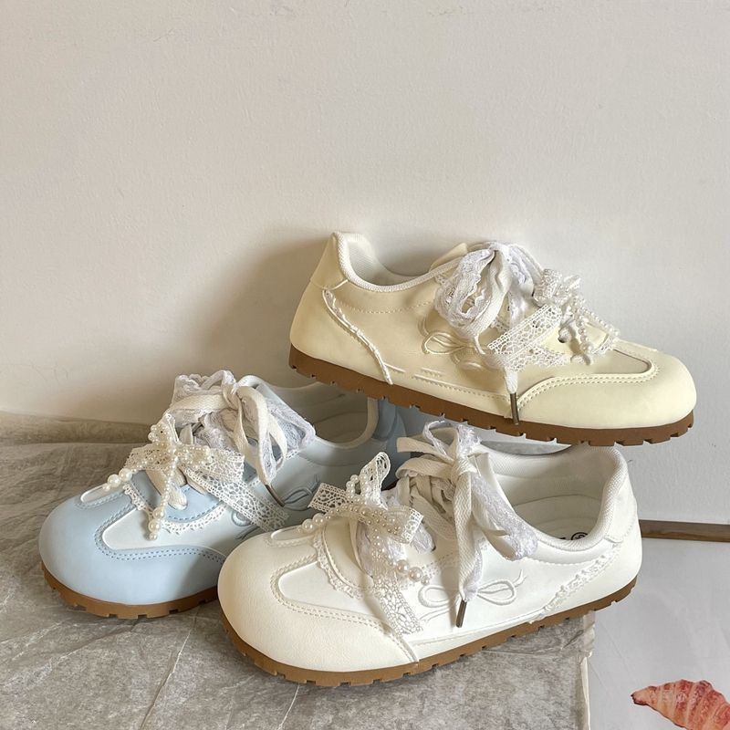 Ugly cute ballet puff board shoes women's summer new niche versatile student sports little white shoes