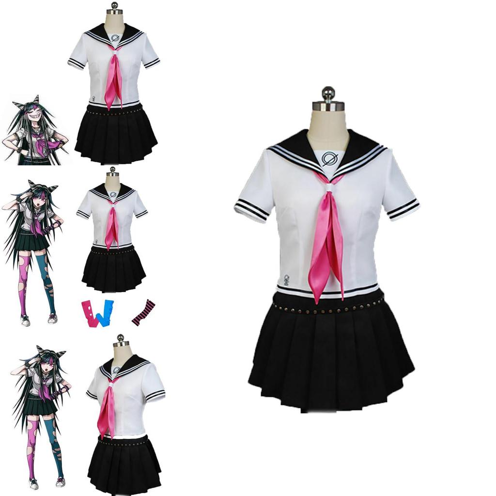 Fashionable Danganronpa Ibuki Mioda Cosplay Costume Suit With Vibrant Black And White Design