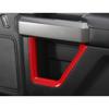 ABS Red Full Interior Decorative Cover Trim Sticker Compatible with Ford F150 2015-2020 (4pcs/Set Inner Door Handle Under Decorative Strip)