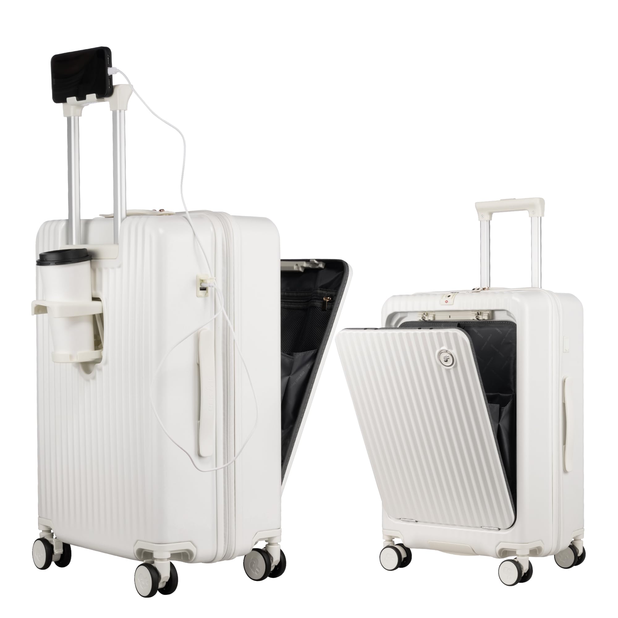 

Carry Carry Front S and M USB Cup Hidden Hook Charging Double Shock 360 Degree School Overnight Business Trip S Size [GURAMU] Suitcase, Case, Bag,
