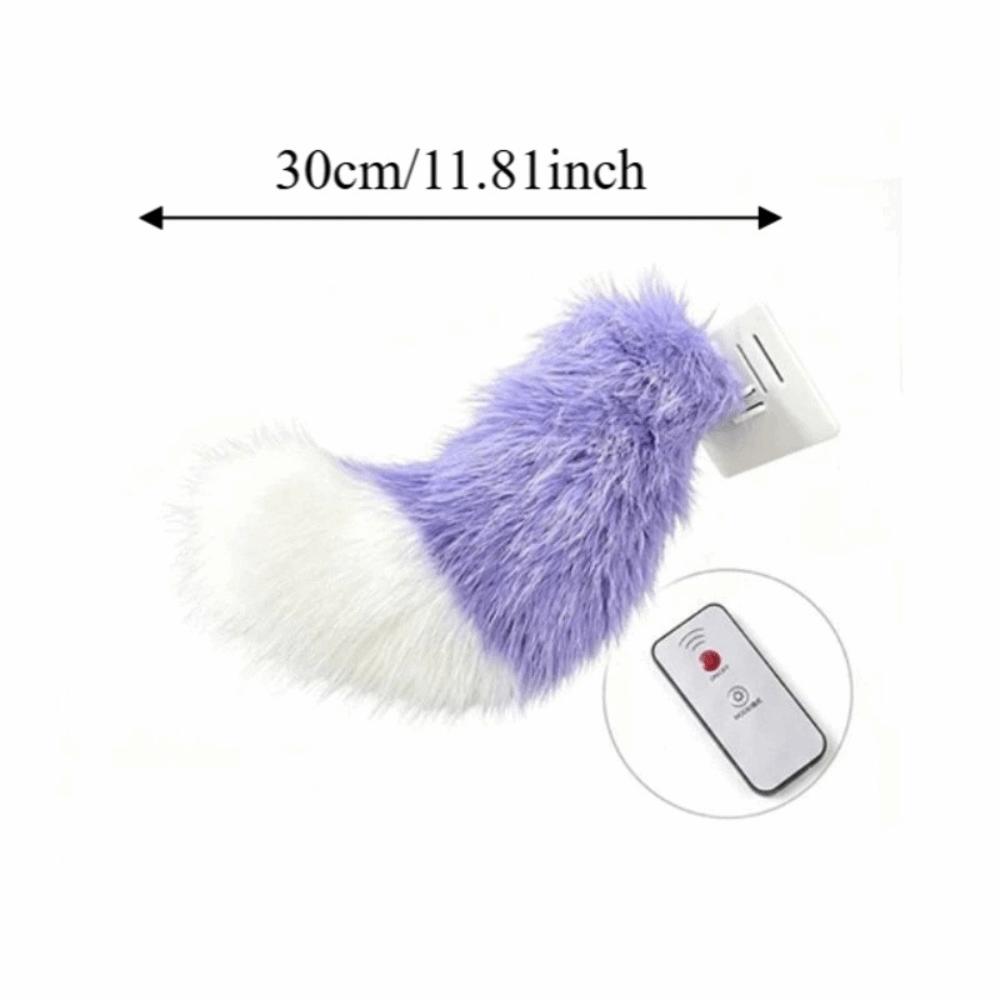 Autoadesivo Attivato dal Suono Coda Mobile Ricaricabile Peluche Coda Scodinzolante Ornamento per Veicolo