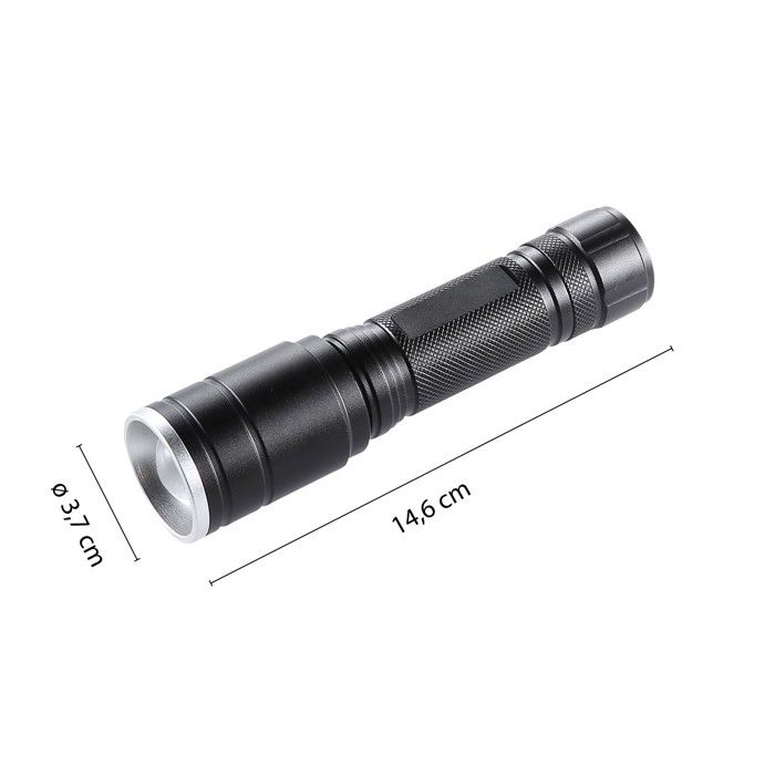 Lampe de Poche - VELAMP - HUNTER - LED rechargeable 5W - Etanche IP44 - Fonction zoom