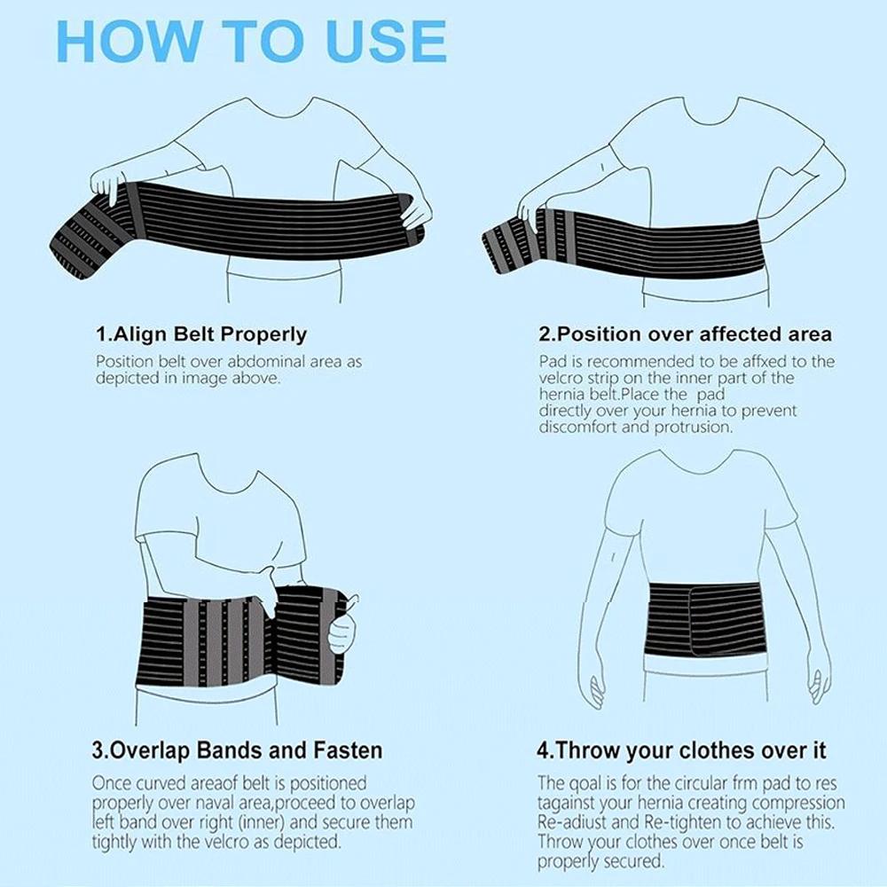 Durable And Safe 1Pcs Hernia Support Belt & Removable Pad - Breathable Abdominal Compression Binder For Belly Buttonunguinal Hernia Pain Relief