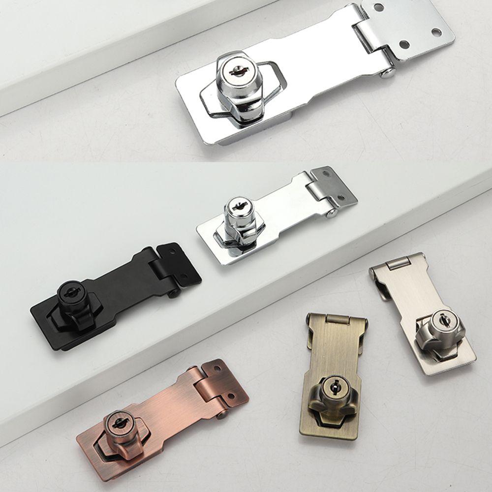Buckle Burglarproof Cupboard Zinc Alloy Drawer Cabinet Door Lock Keyed Hasp Lock