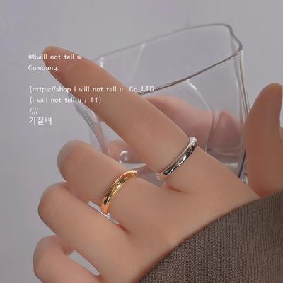 Daily ~ High-end Copper Plating 14K Glossy Plain Ring One-size-fits-all Ring Index Finger Ring Simple