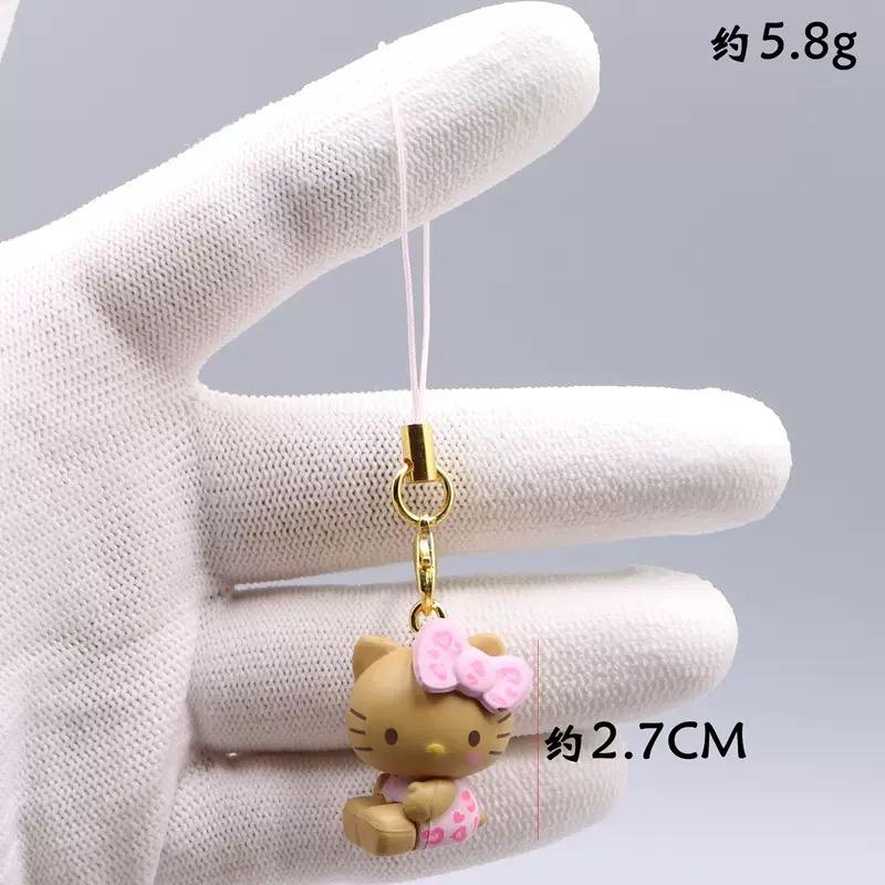 Hello Kitty 3Cm Keychain Sanrio Anime Cat Figure Maid Doll Kawaii Cake Phone Pendant Christmas Toy Gifts For Girls Children