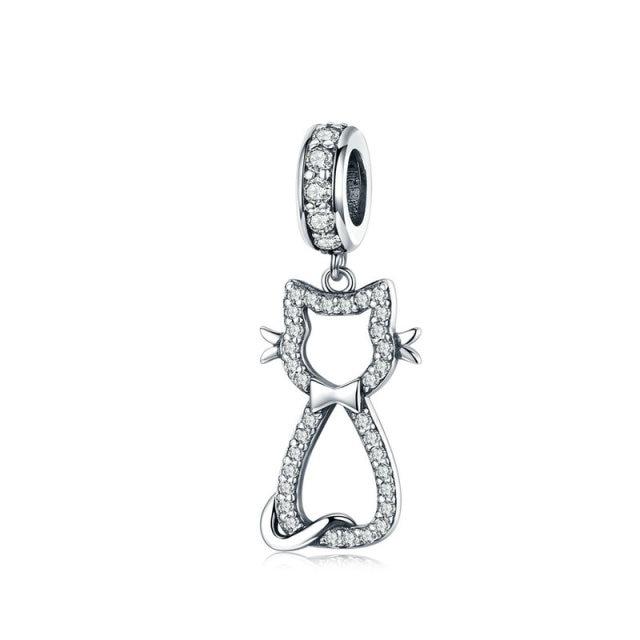 Genuine Sterling Color Lucky Charm Zircon Stone Bee Family Bead Pendant Original Bracelets Pendant Necklace Diy Fine JewelryFashion Charm