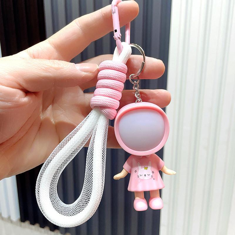 Cute Cartoon Keychain Soft Rubber Led Light Figure For Couples And Friends