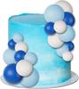 30Pcs Ball Cake Decorations Birthday Party Wedding Decoration Cake Topper with  Blue White Dark Blue Balloons for Festivals