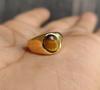 Tiger Eye Ring, Men Women Signet Ring, 7x8 Mm Gemstone, 925 Solid Sterling Silver, Handmade Jewelry, Gift for Partner