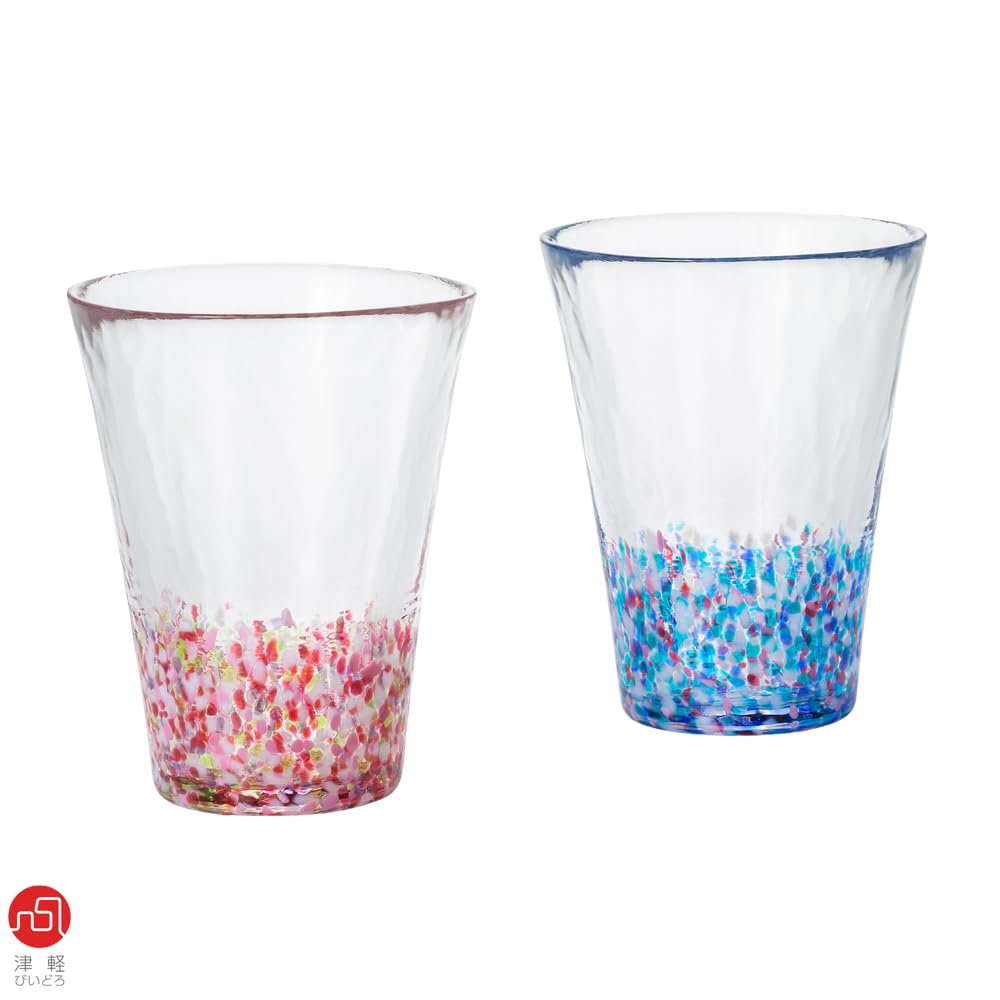 Aderia Tsugaru Glassware Japanese Color Tumbler Made in Gift Gift for Small Gift (ADERIA) Pair, Fukei, 305ml, Japan, Boxed, Glass, Highball, Beer,