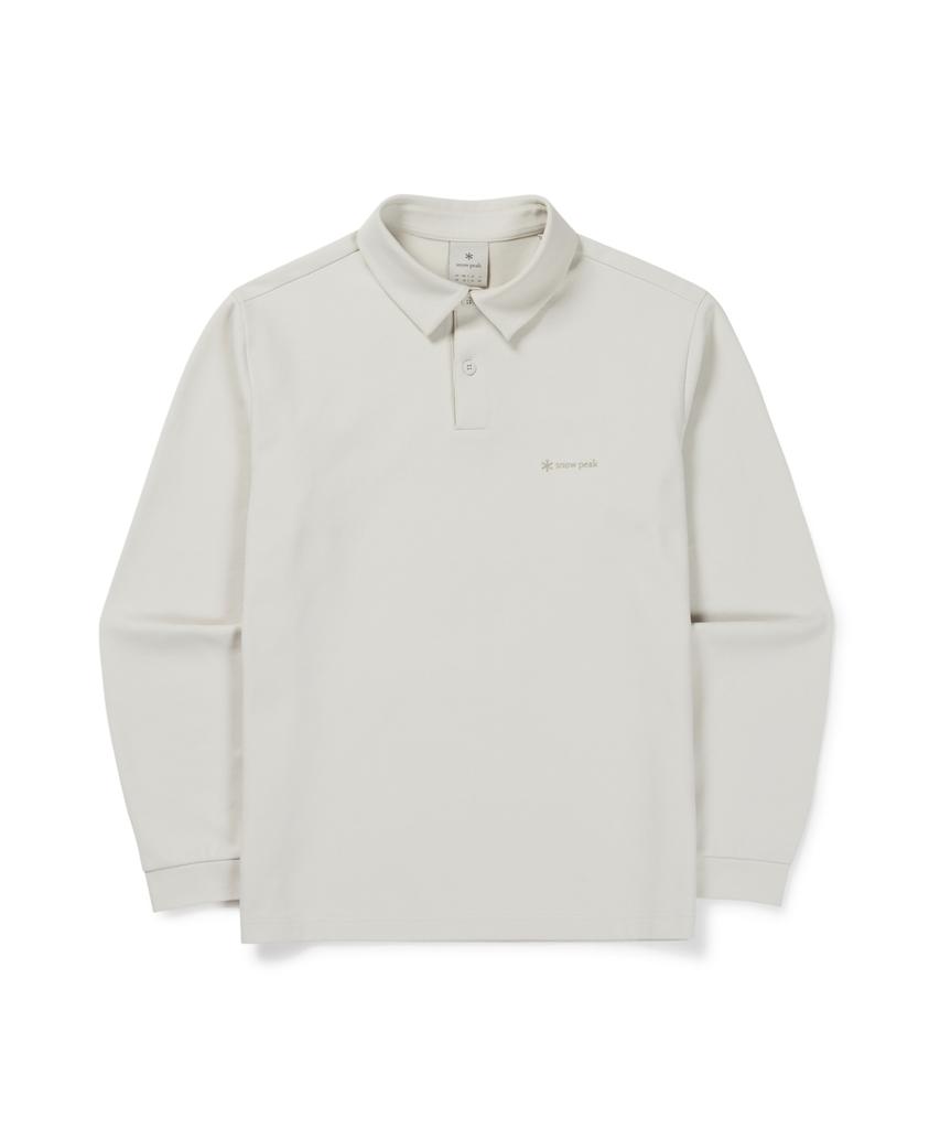 SNOWPEAK APPAREL Quick-Dry Polo Long Sleeve T-Shirt (S26Fmfps10) Stone Gray