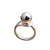 Trendy Silver Ball Ring for Women Minimalist Thick Band Luxury Statement Jewelry Unique Design Fashion Accessory